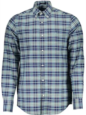 GANT Persian Blue Heather Oxofrd Check Button Down Shirt 3058200 Size M