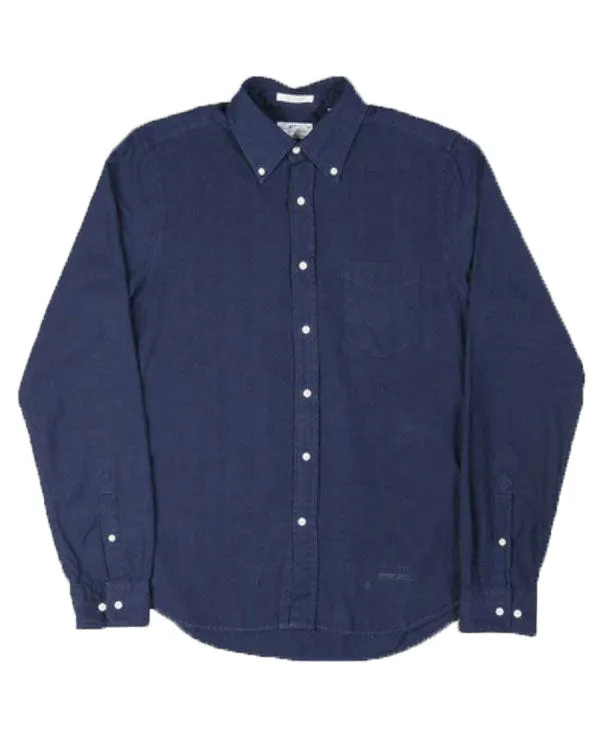 GANT RUGGER Men's Dark Indigo Oxford HOBD Button Down Shirt 348710 Size XS