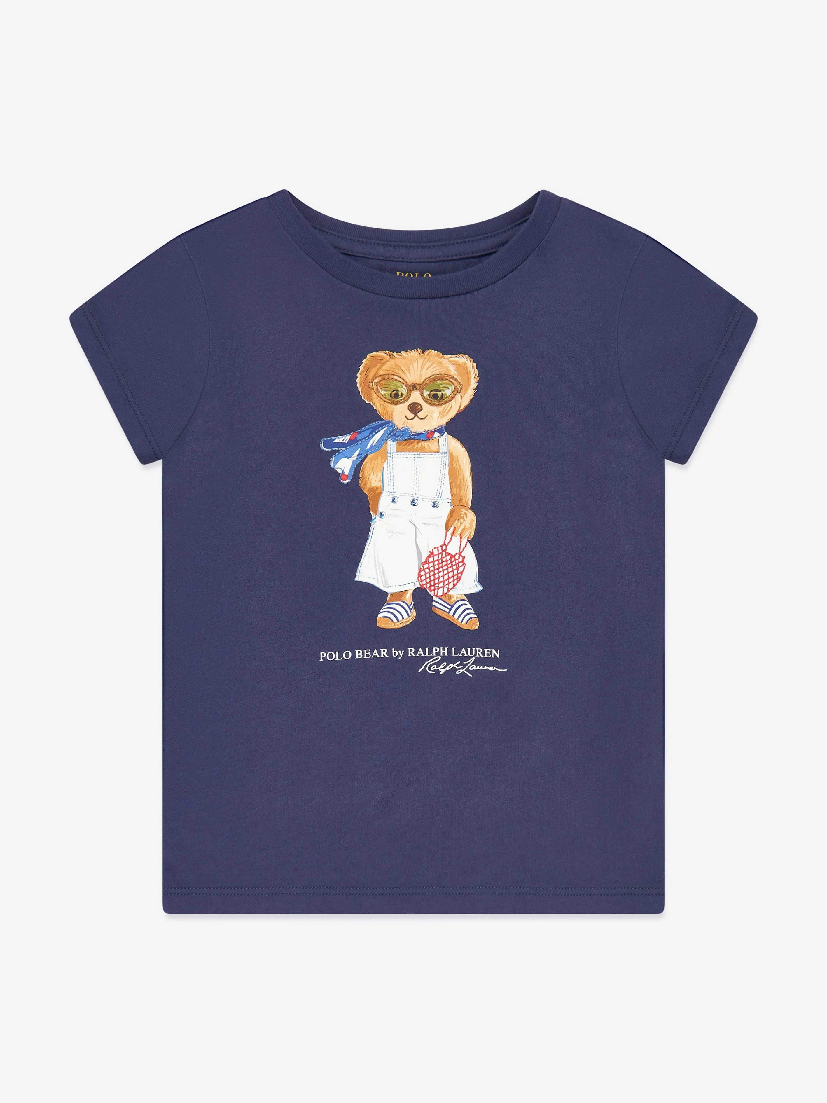 Girls Polo Bear T-Shirt in Navy