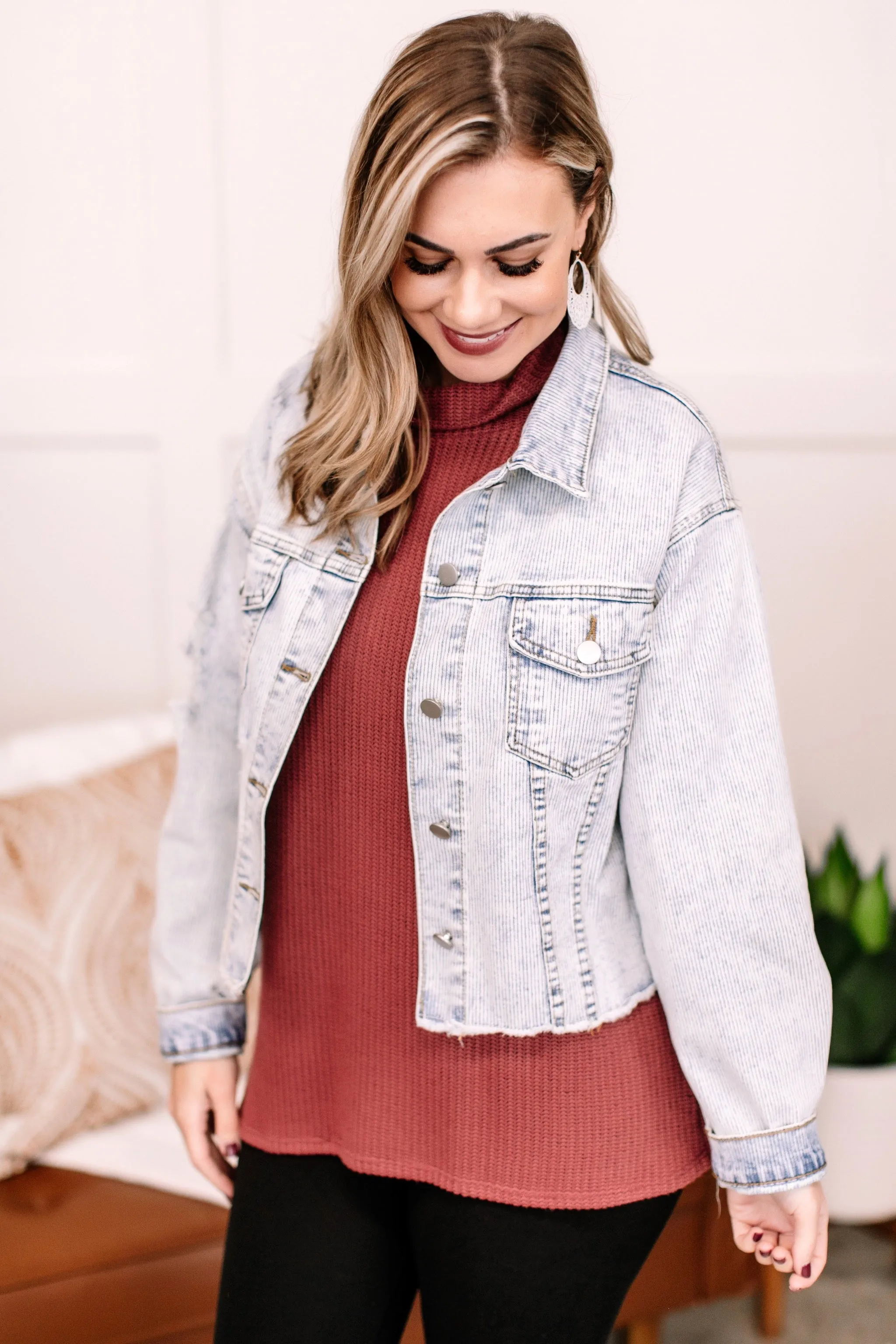 Going Places Pin Striped Denim Jacket
