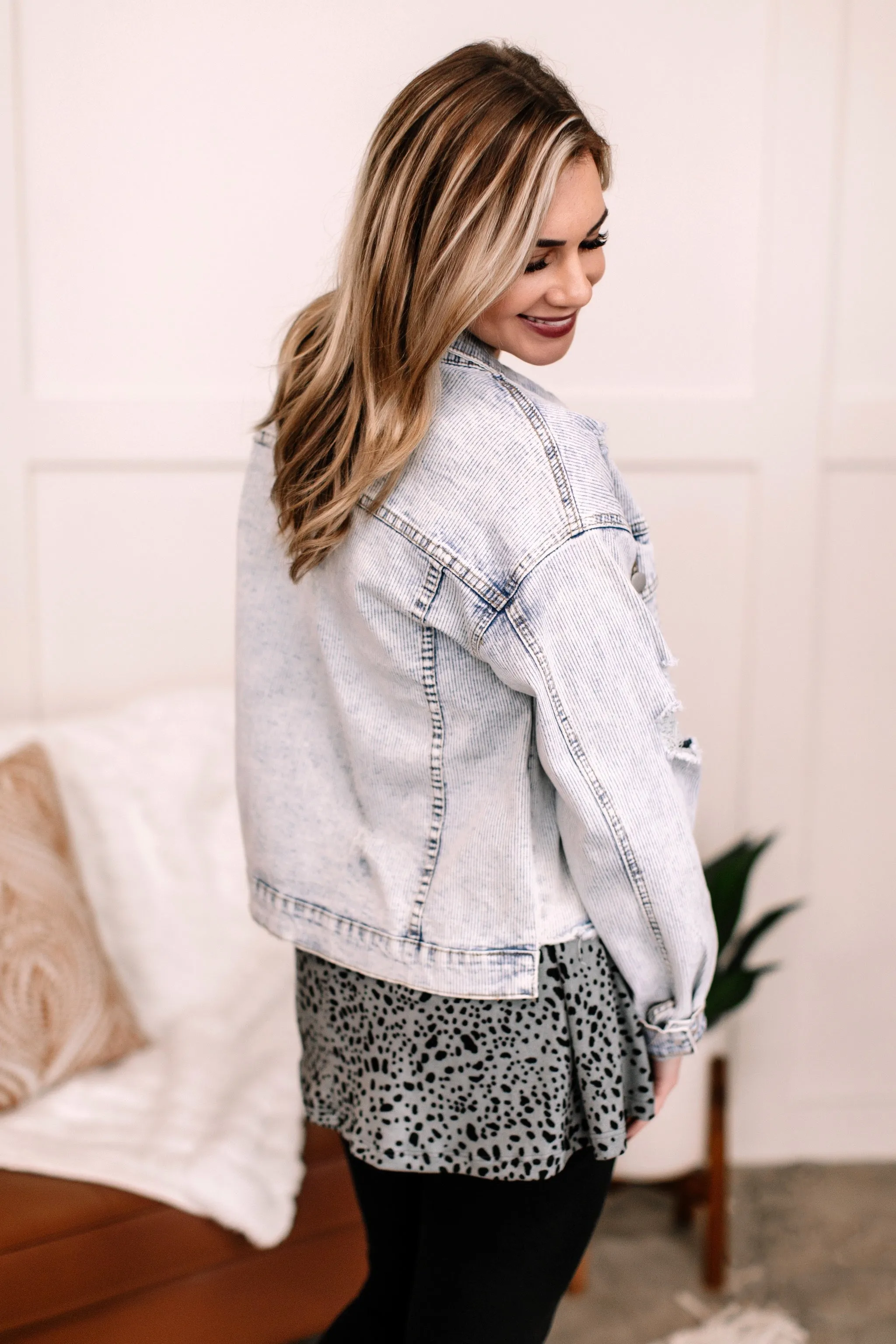 Going Places Pin Striped Denim Jacket
