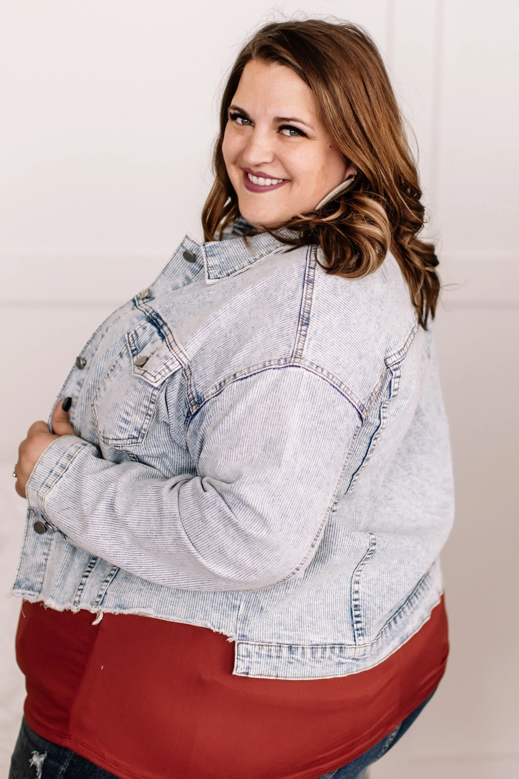 Going Places Pin Striped Denim Jacket
