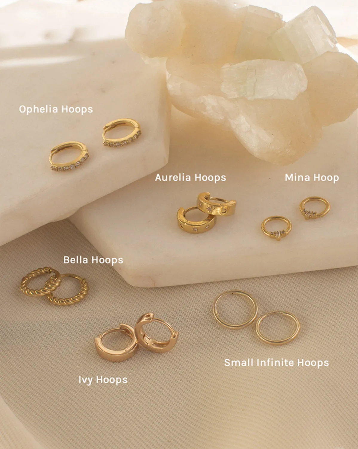 Gold Ivy Huggie Hoops