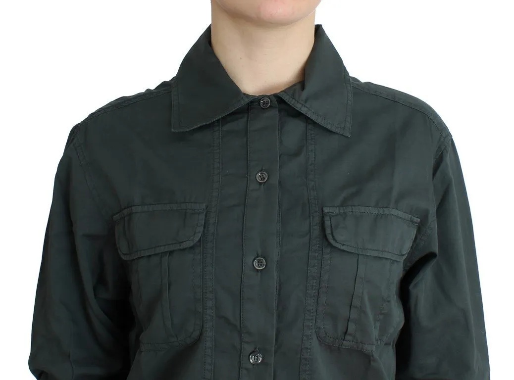 Gray button down shirt