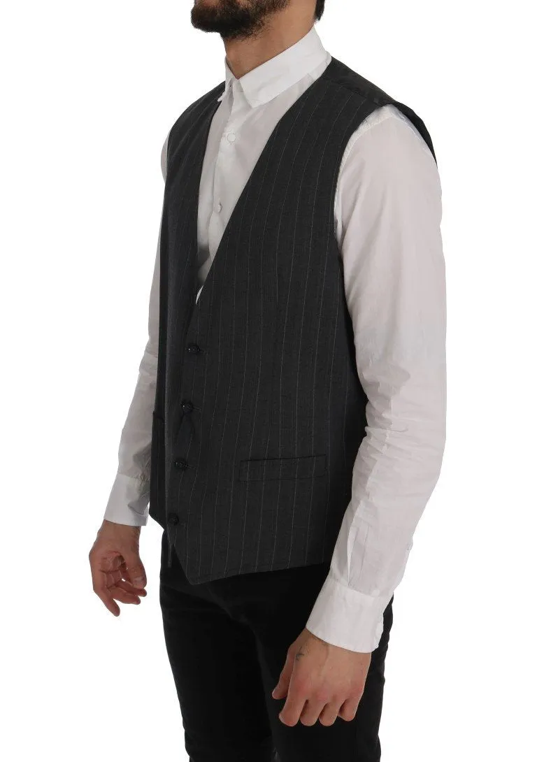 Gray Wool Stretch Vest