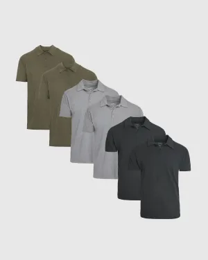 Green Neutral Classic Polo 6-Pack