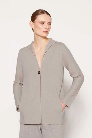 GREY LAPEL COLLAR CARDIGAN