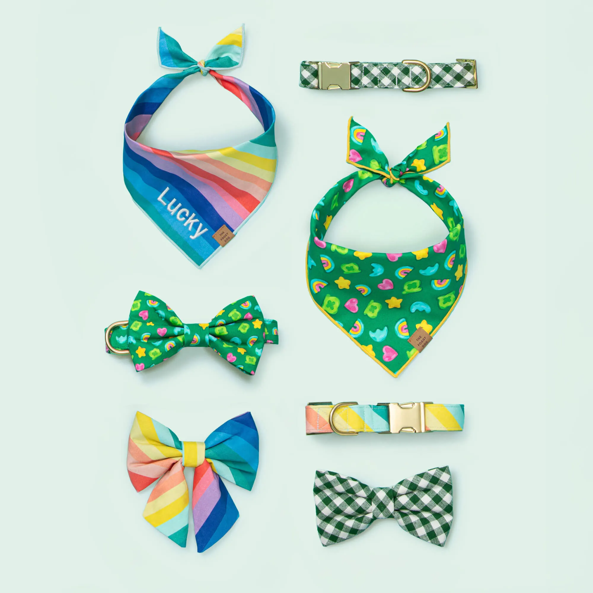 Heather Taylor Home x TFD Mini Gingham Hunter Green Bow Tie Collar