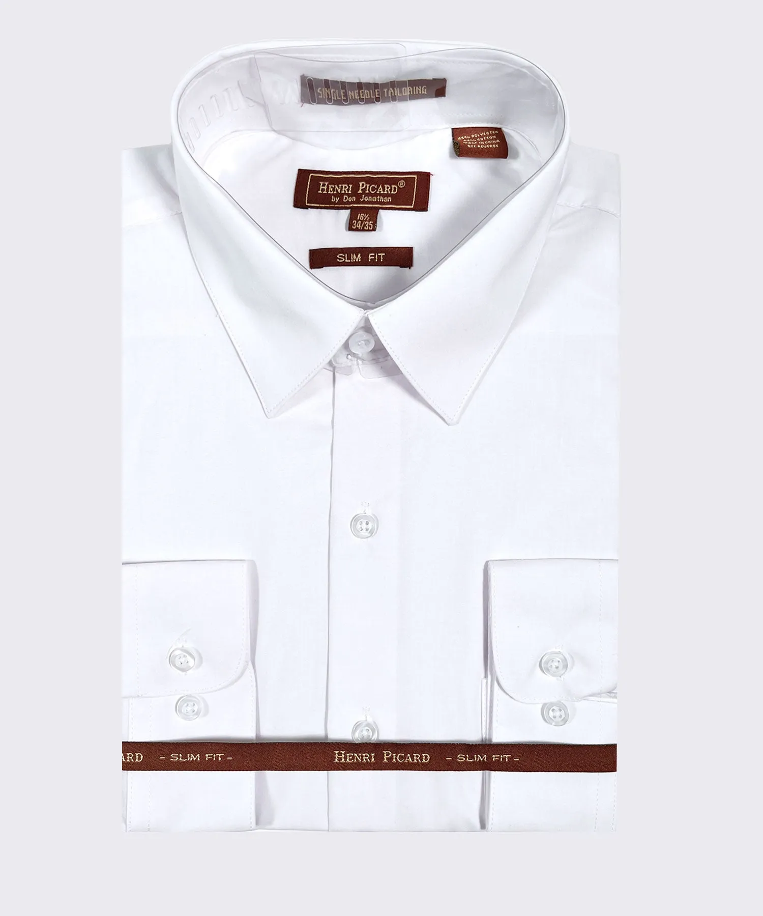 Henri Picard Regular Slim Fit Dress Shirt - White