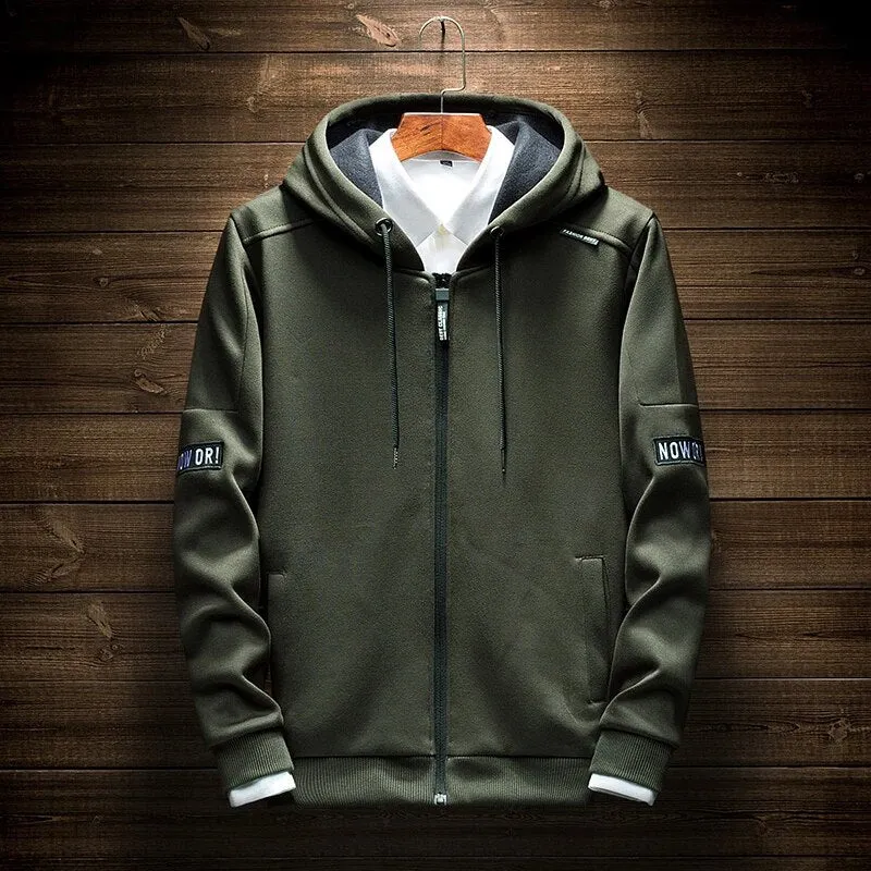 Hoodied Green Mens Hoodies Argyle Letter Men Hoodies Dress Hooded Homme Zipper Streetwear Hip Hop Sweatshirts Clothing Over Size