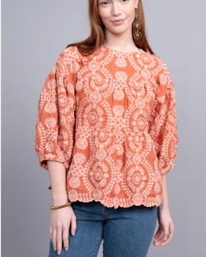 Ivy Jane Balloon Sleeve Tiered Top