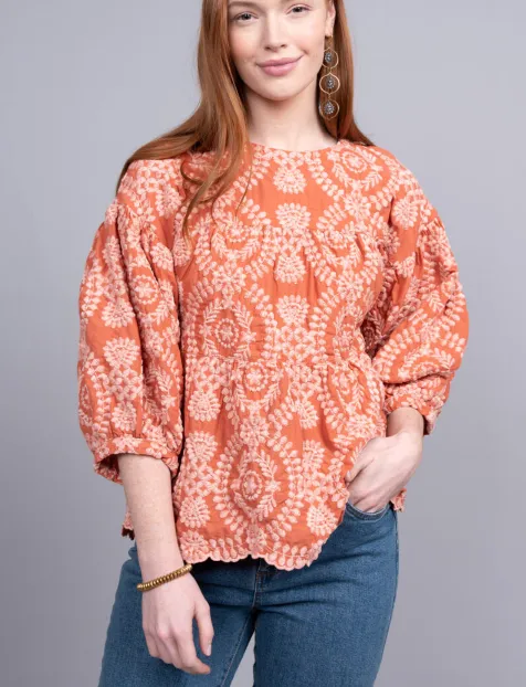 Ivy Jane Balloon Sleeve Tiered Top