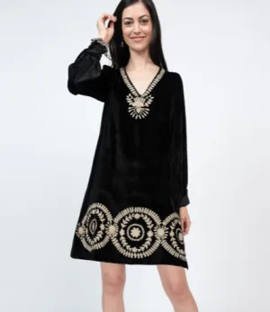 Ivy Jane Medallion Crewel Embroidered Dress