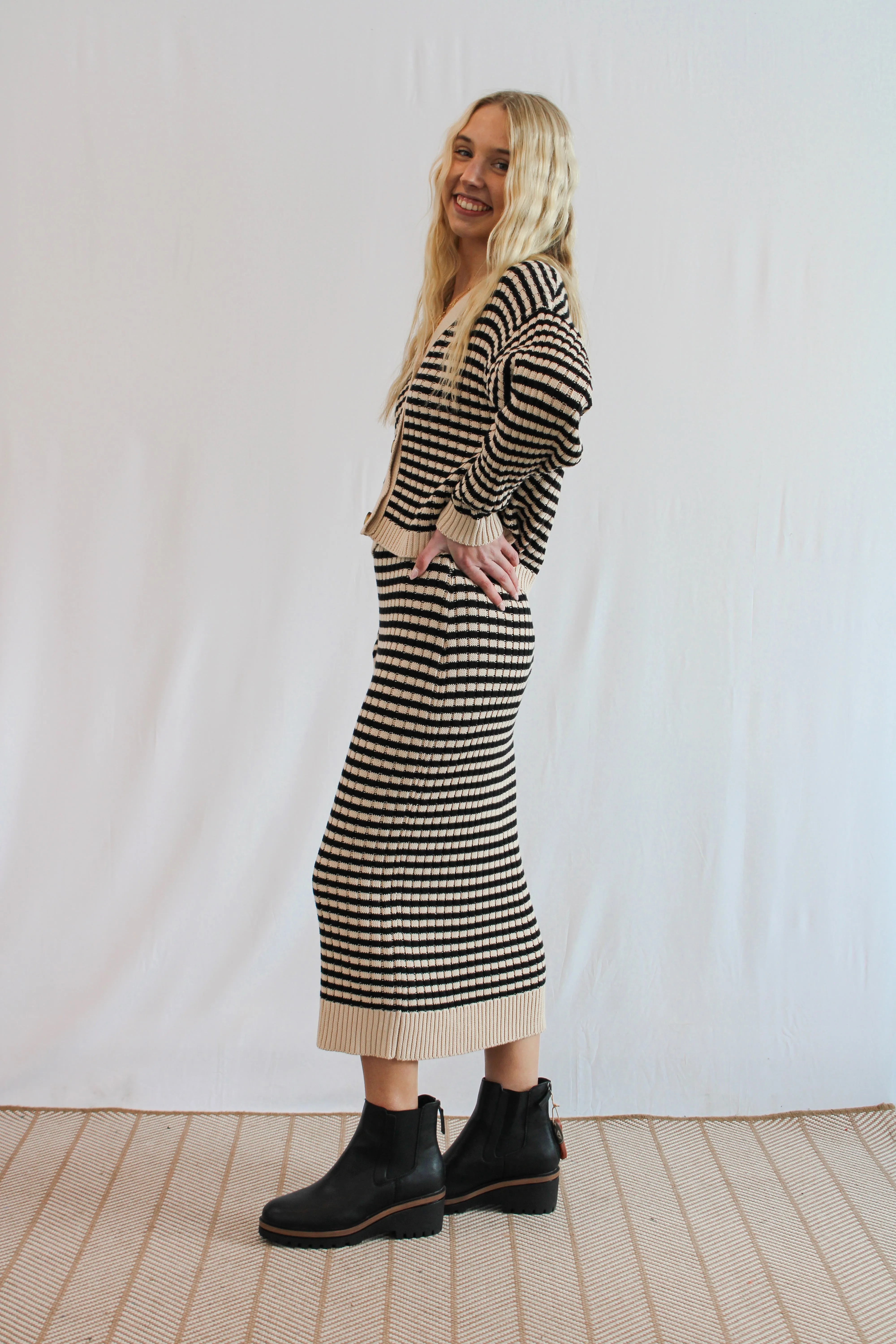 JUNIPER STRIPED KNIT CARDIGAN BY IVY & CO
