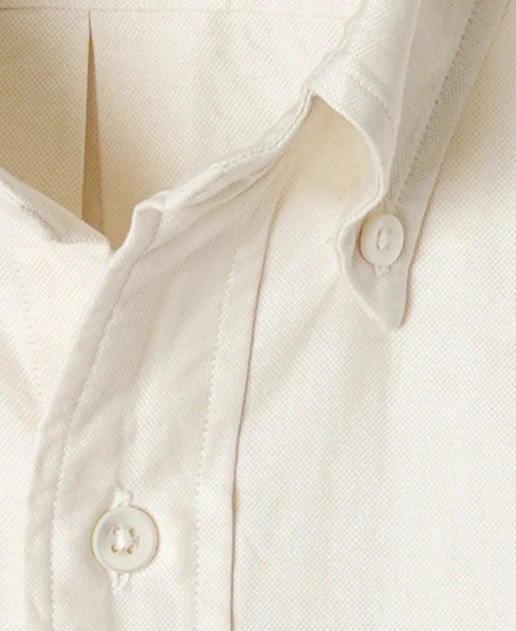 Kamakura Vintage Ivy Plain Oxford Button Down Shirt - Ecru