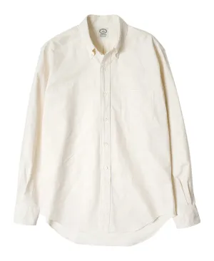 Kamakura Vintage Ivy Plain Oxford Button Down Shirt - Ecru