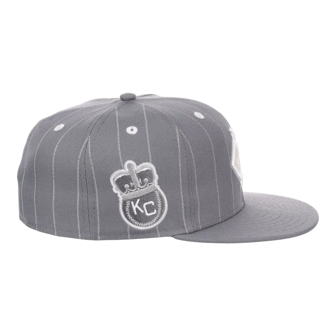 Kansas City Monarchs NLB Black Pinstripe Fitted Ballcap