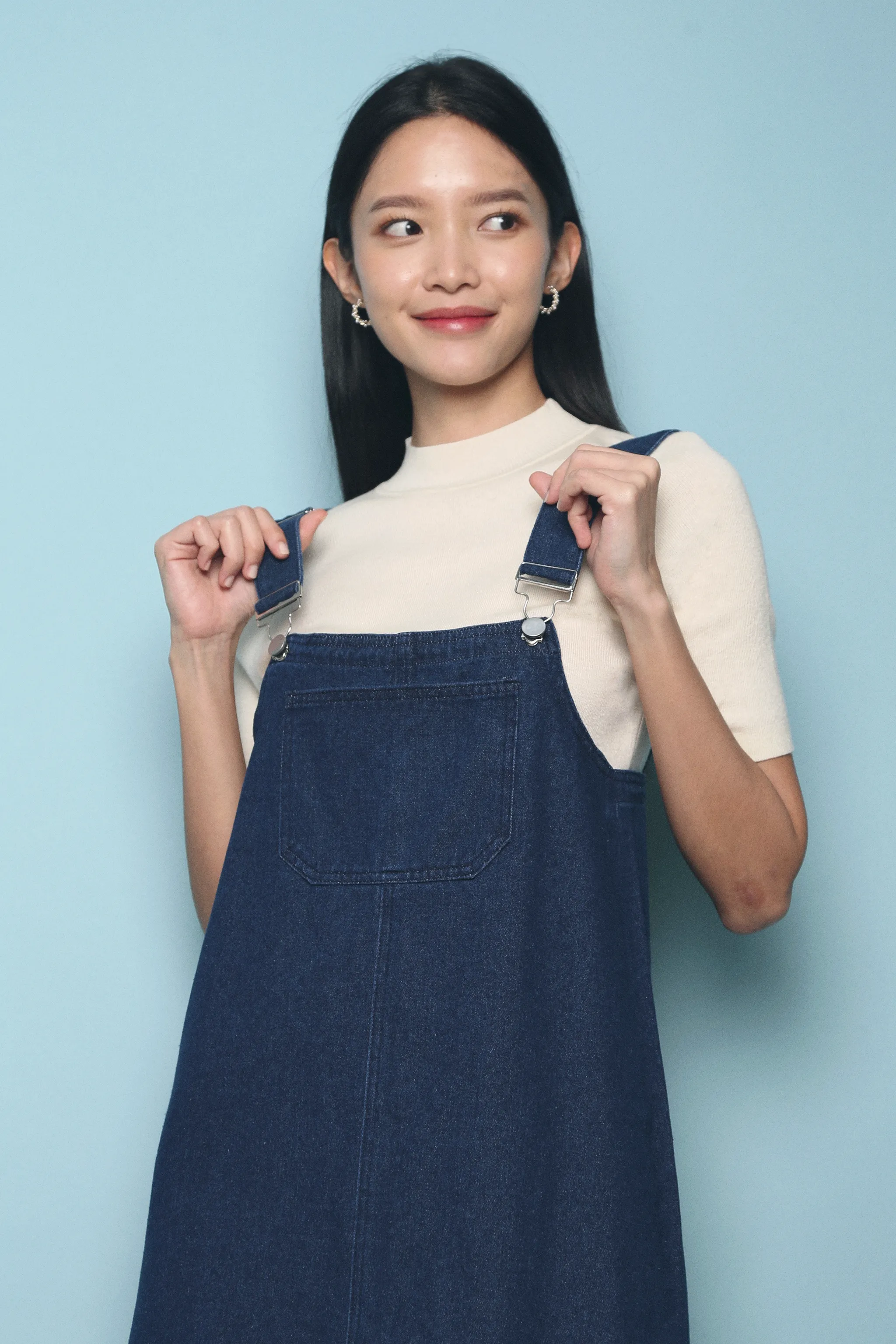 Lassie Pinafore Denim Dress Dark