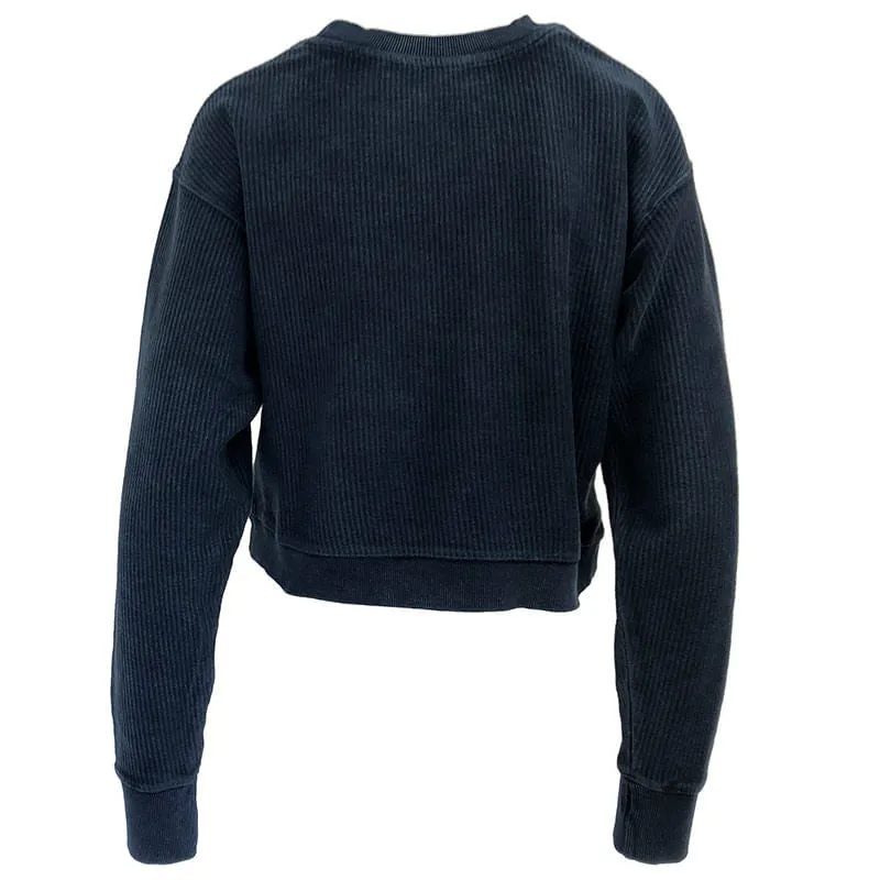 League Ladies Corded Crop Crew Neck Sweatshirt