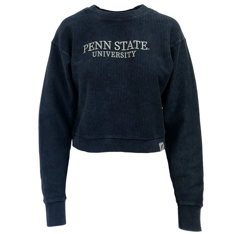 League Ladies Corded Crop Crew Neck Sweatshirt