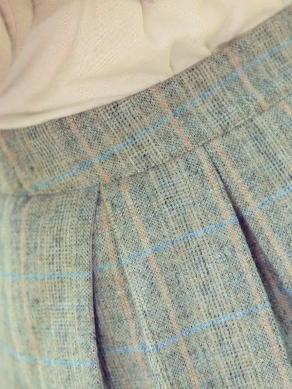 light grey knitted plaid skirt