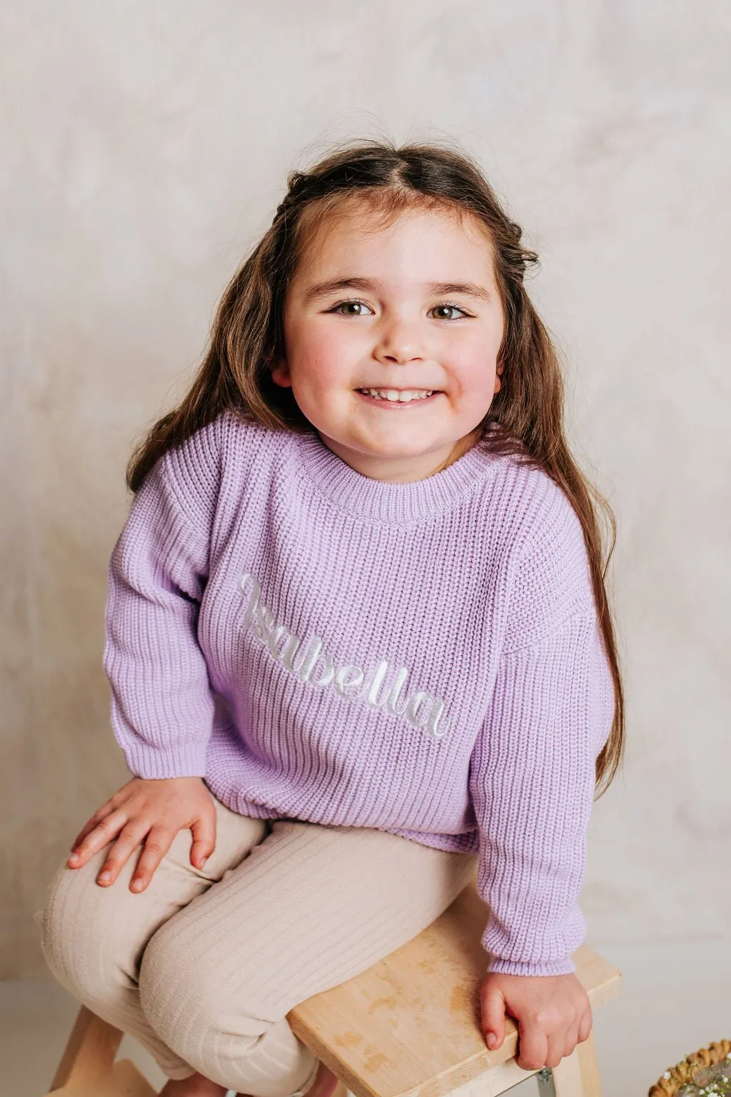 Lilac Knitted Personalised Jumper