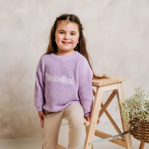 Lilac Knitted Personalised Jumper
