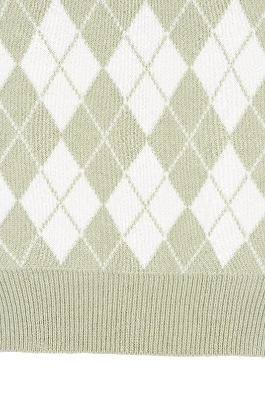 Lilou Knitted argyle sweater vest