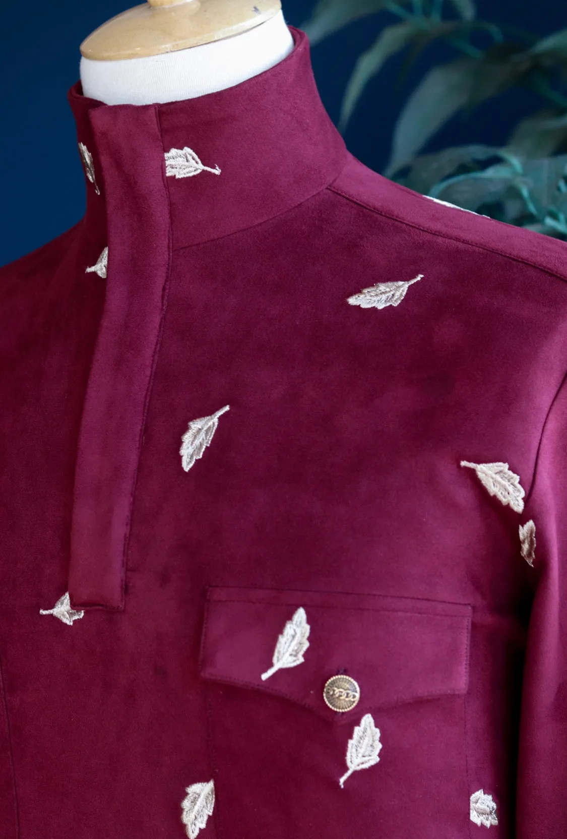 Limited Edition Bordeaux & Golden Leaf Pullover