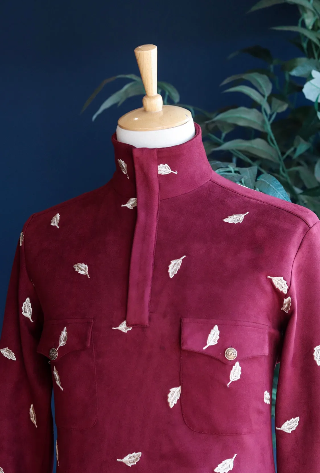 Limited Edition Bordeaux & Golden Leaf Pullover