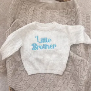 Little Brother Knitted Personalised Jumper