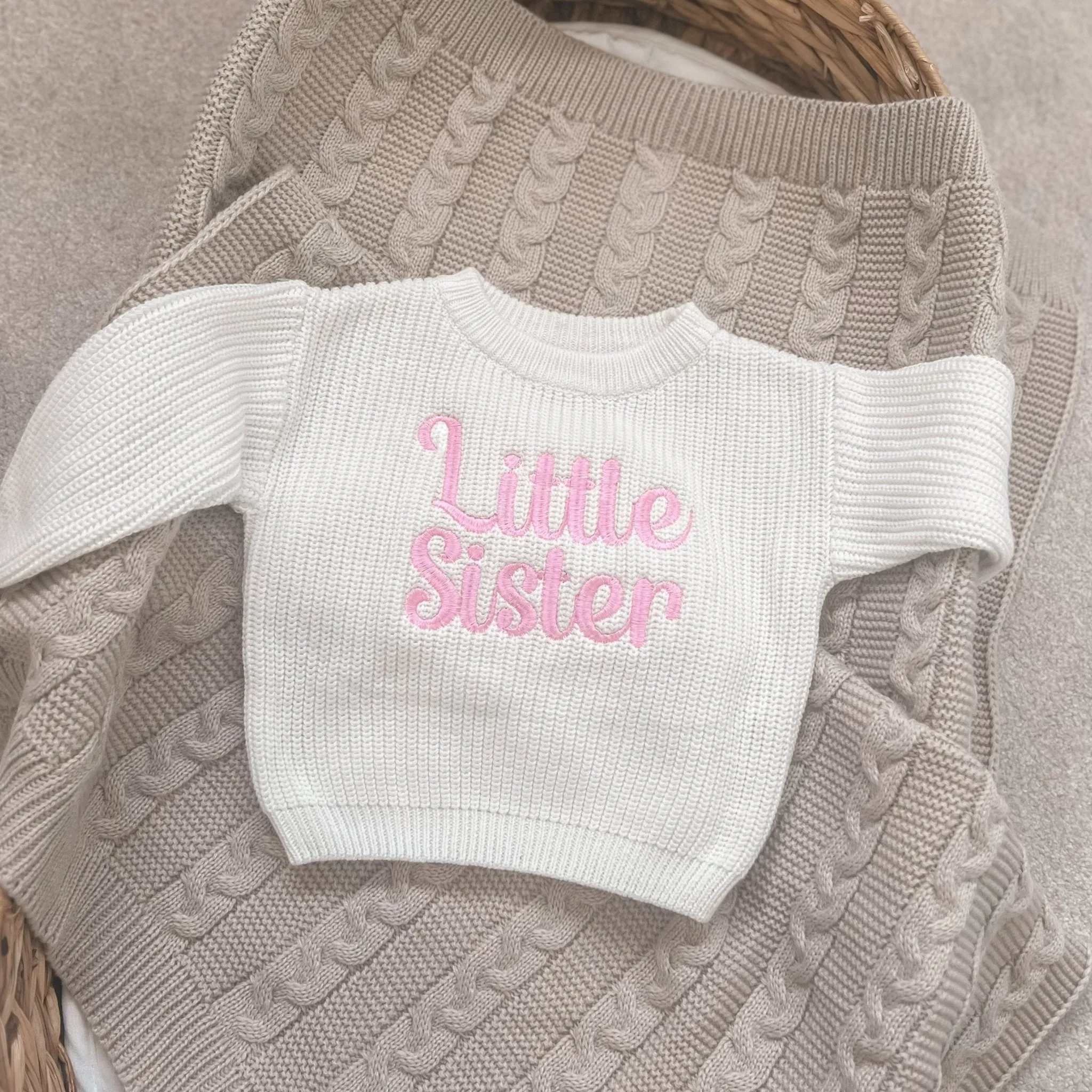 Little Sister Knitted Personalised Jumper
