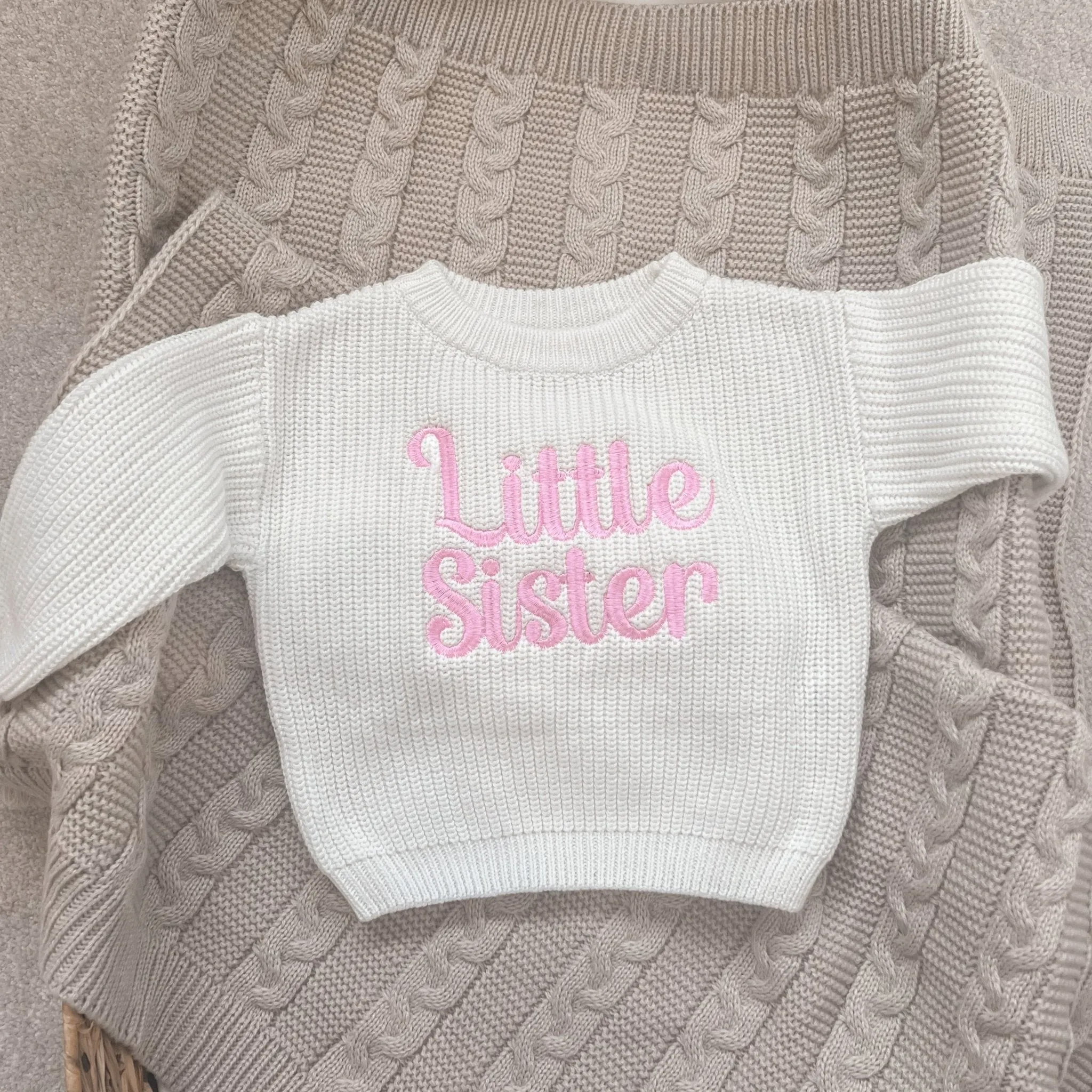 Little Sister Knitted Personalised Jumper