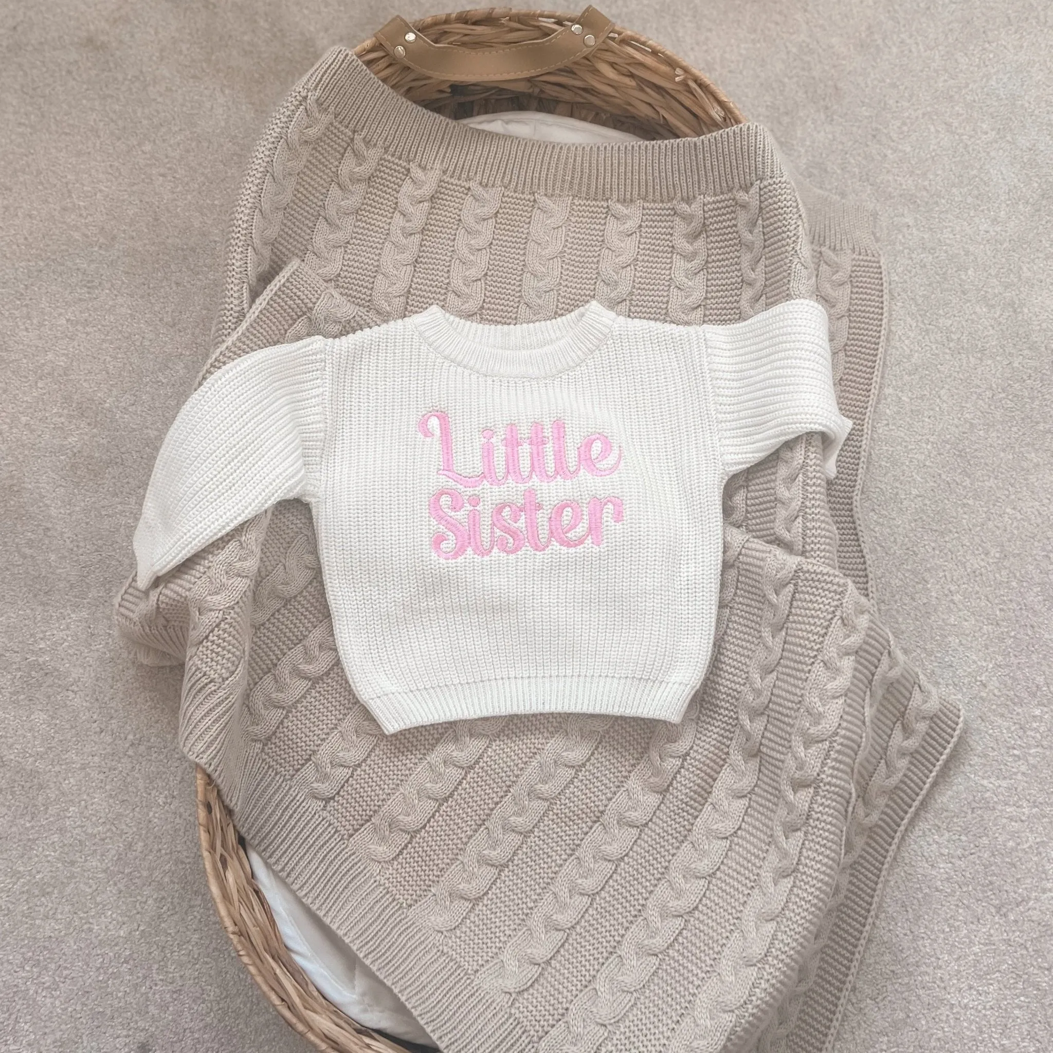Little Sister Knitted Personalised Jumper