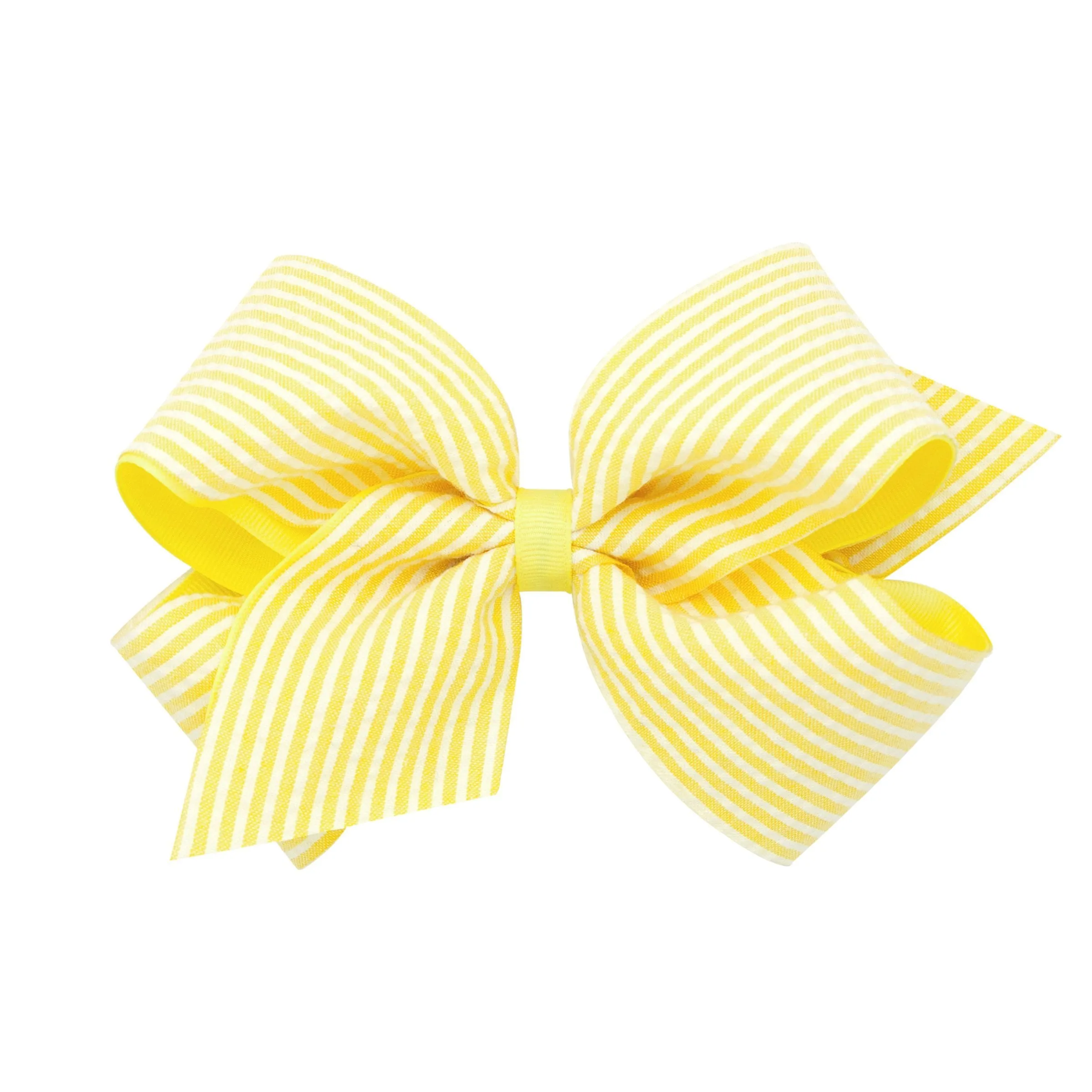 Medium Seersucker Grosgrain Overlay Bow