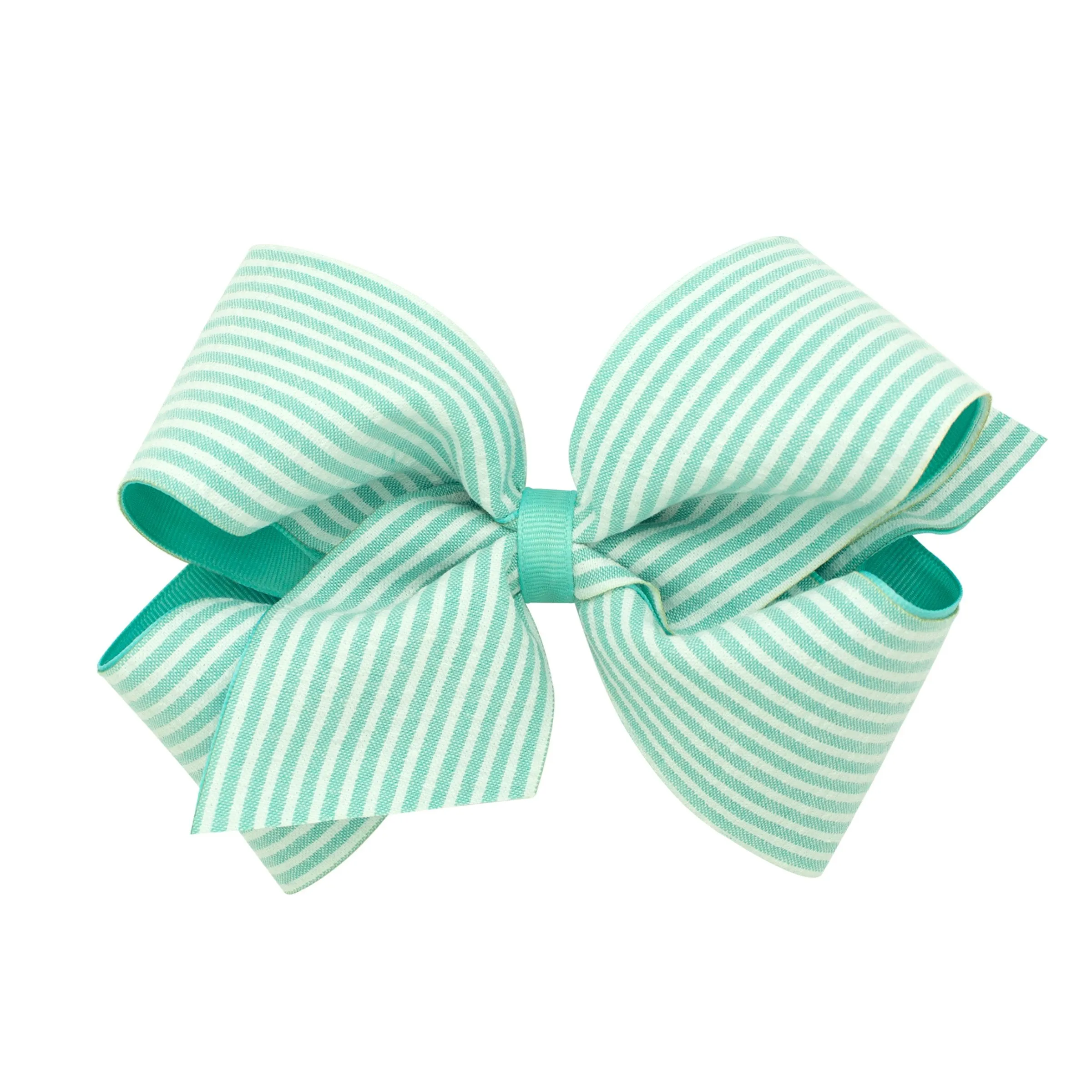 Medium Seersucker Grosgrain Overlay Bow