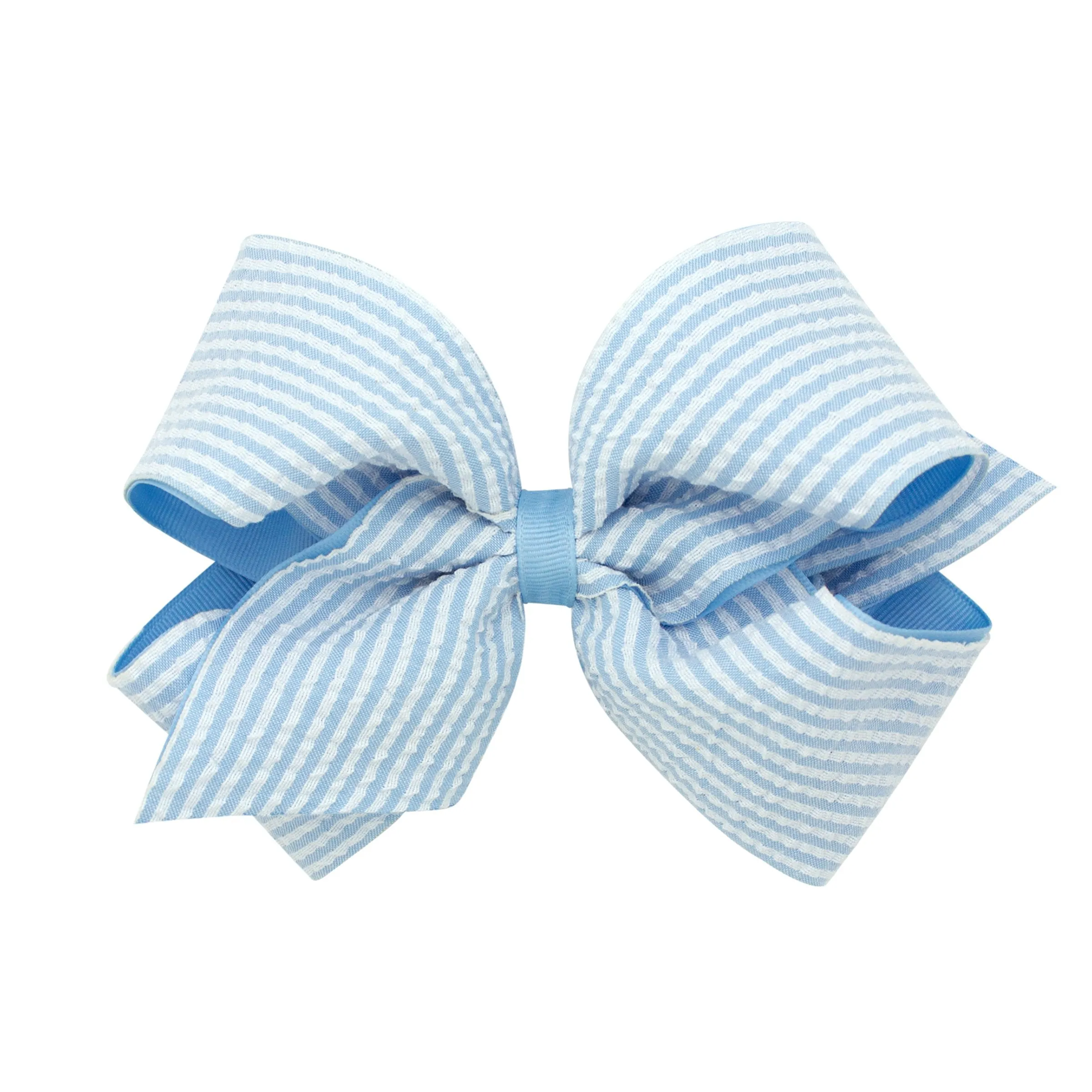 Medium Seersucker Grosgrain Overlay Bow