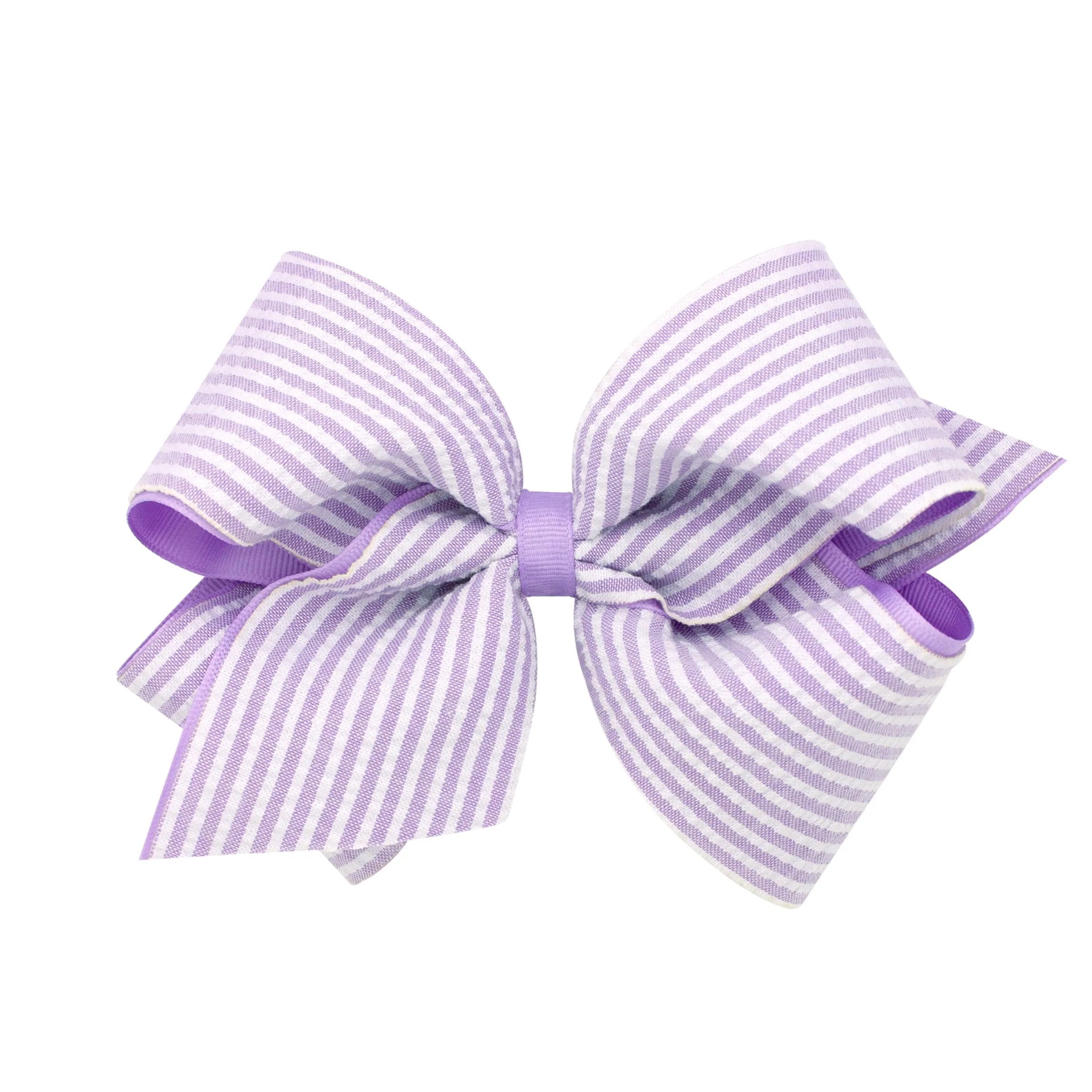 Medium Seersucker Grosgrain Overlay Bow