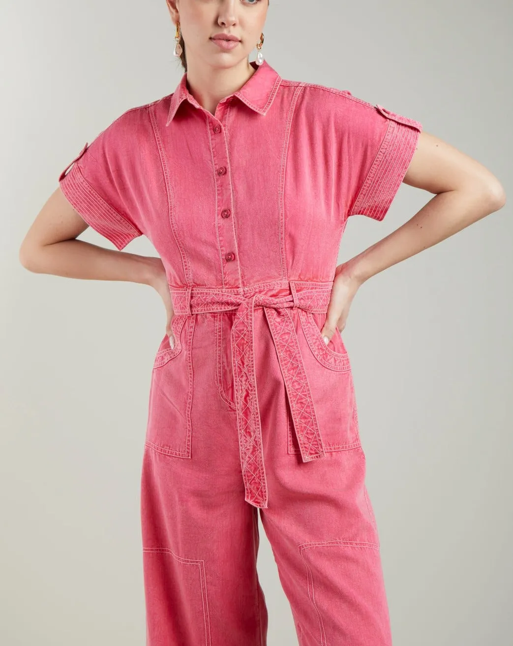 Meghna Pahwa Sahni In Our Adele Pink Jumpsuit