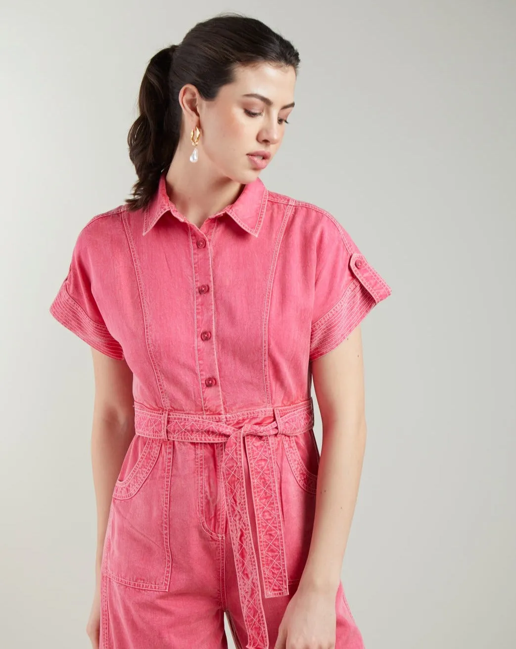 Meghna Pahwa Sahni In Our Adele Pink Jumpsuit