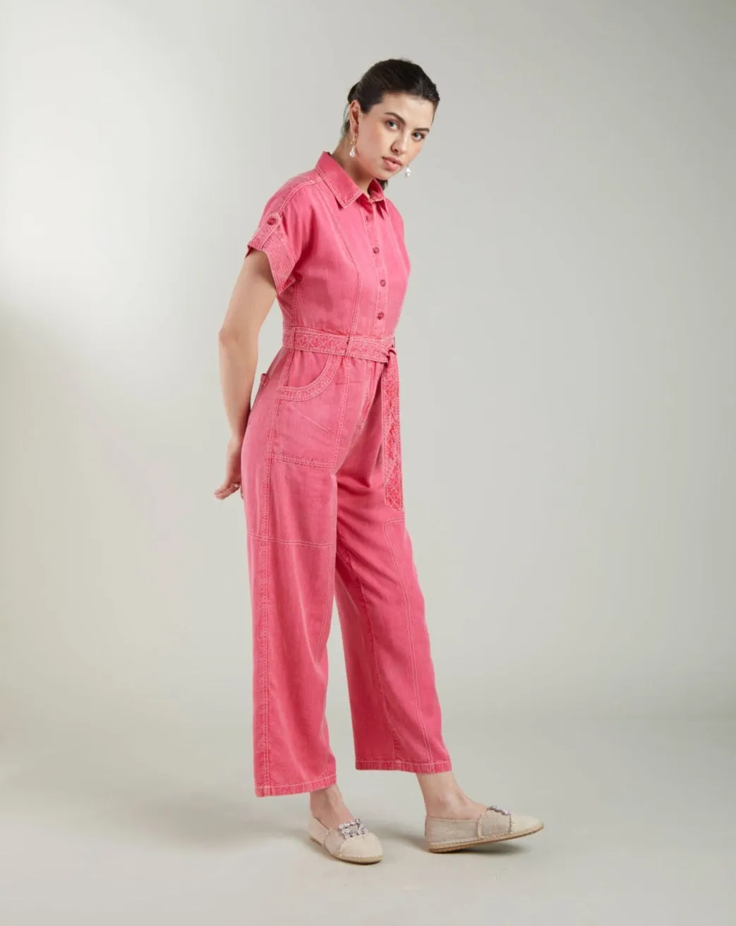 Meghna Pahwa Sahni In Our Adele Pink Jumpsuit