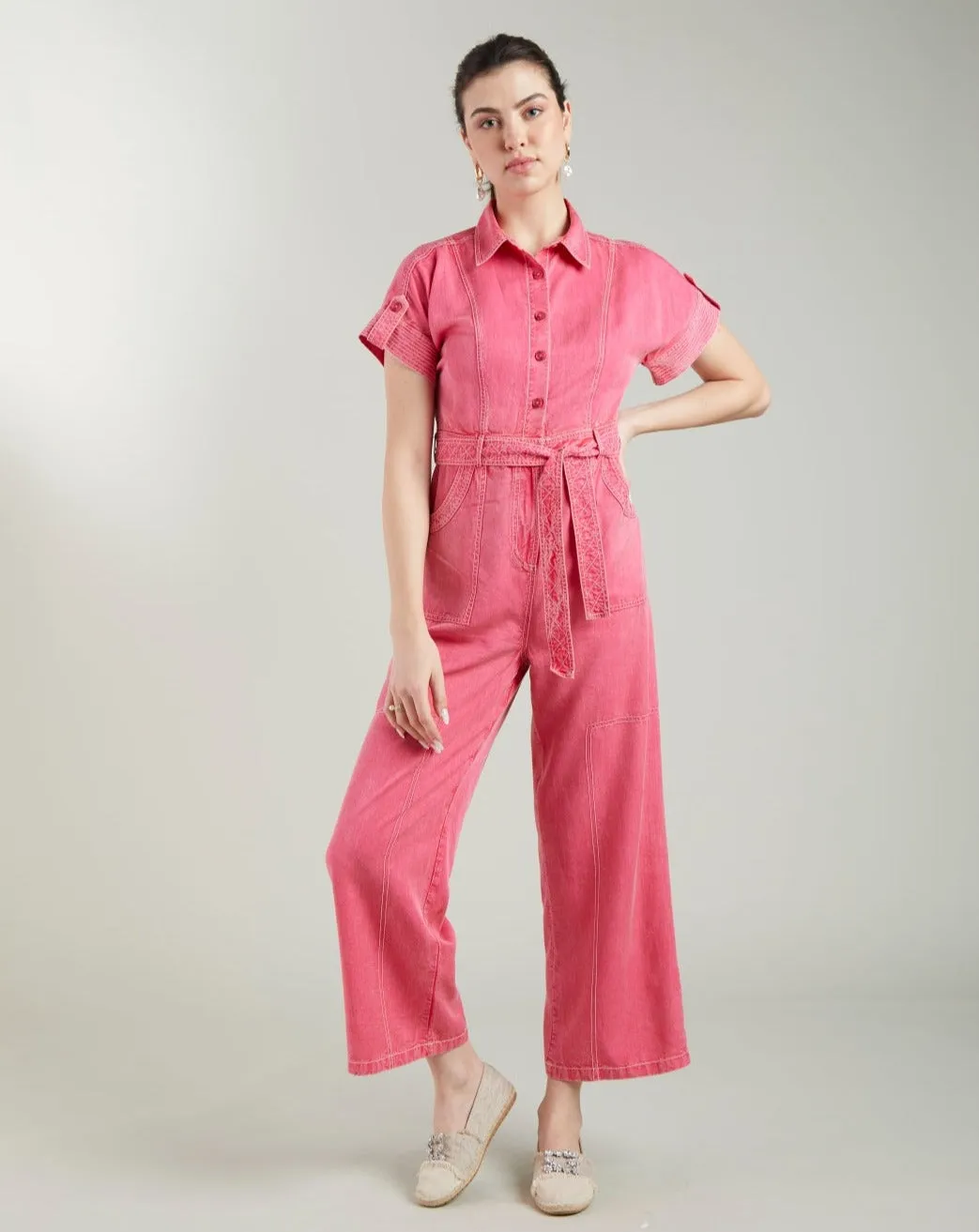 Meghna Pahwa Sahni In Our Adele Pink Jumpsuit