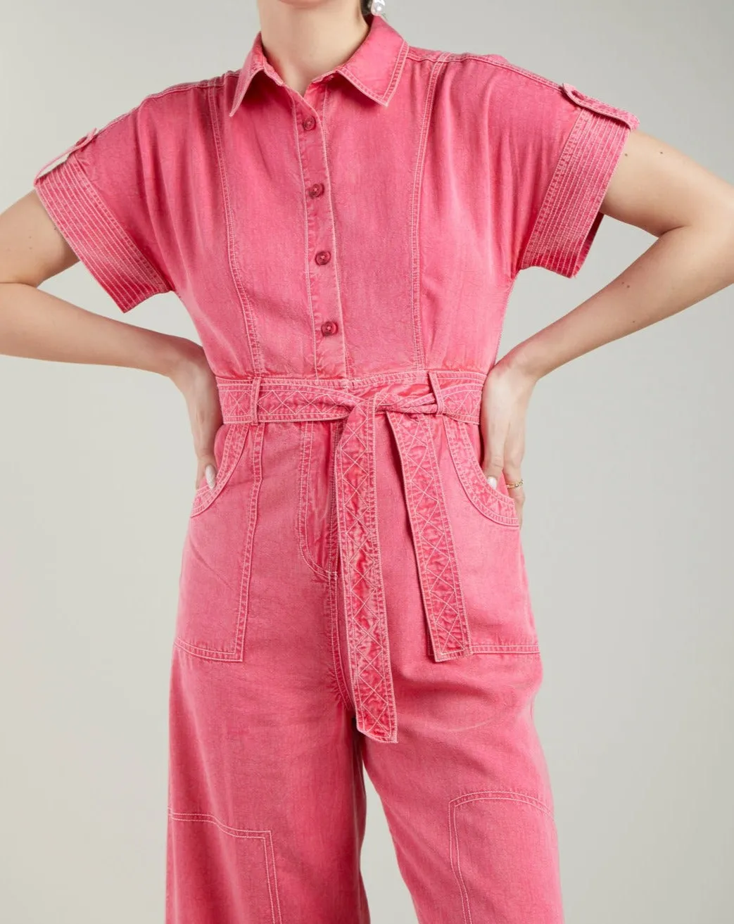 Meghna Pahwa Sahni In Our Adele Pink Jumpsuit