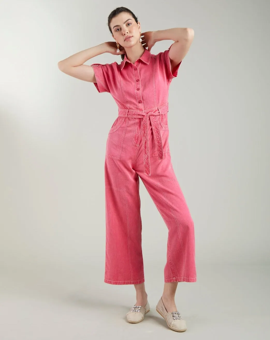Meghna Pahwa Sahni In Our Adele Pink Jumpsuit