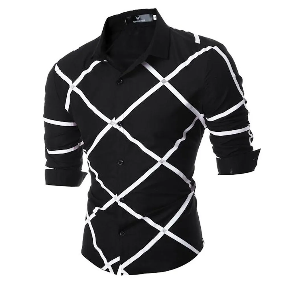 Men's Button down Tailor Fit Soft 100% Cotton Short Sleeve Dress Shirt Black Check casual And Formal