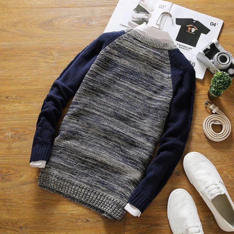 Men's Patchwork Knitted Puilover