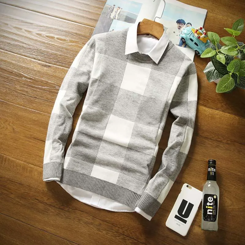 Men's Plaid Argyle Style Pullover