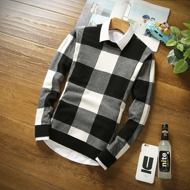 Men's Plaid Argyle Style Pullover