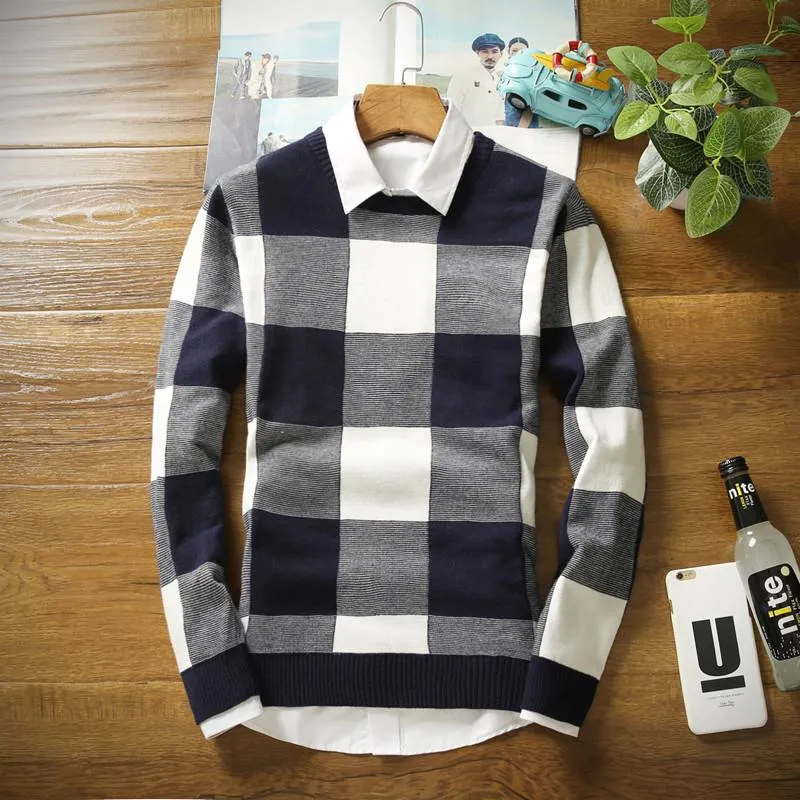 Men's Plaid Argyle Style Pullover