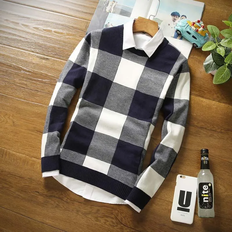 Men's Plaid Argyle Style Pullover